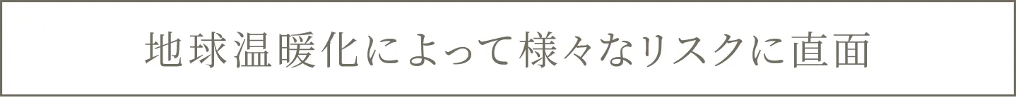 地球温暖化によって様々なリスクに直面